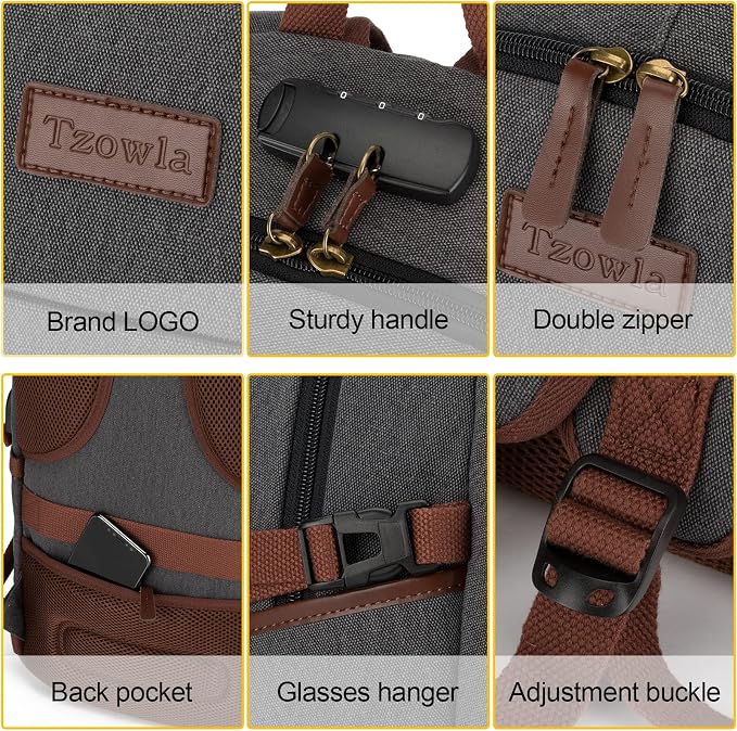 Canvas Laptop Backpack-Anti Theft Bag - Image 6