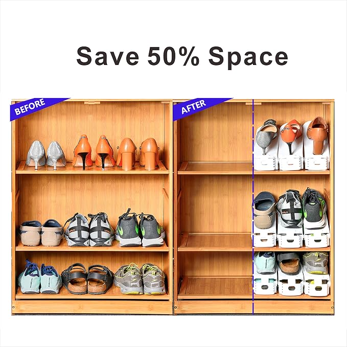 Shoe Slots Organizer, 50% Space-Saving Storage Rack Holder - Image 3