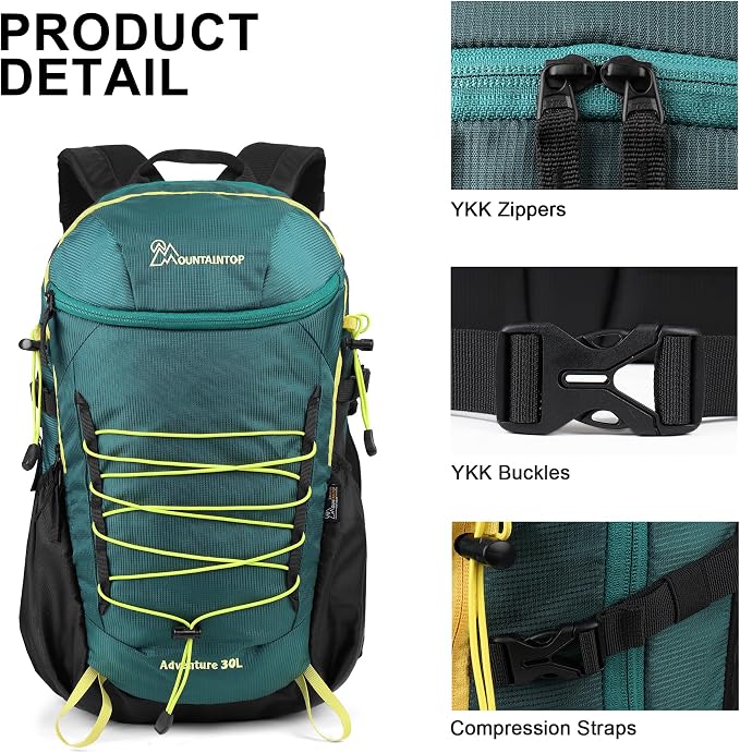 MOUNTAINTOP Hiking Backpack, 30L Camping Backpack, Men Women Hiking Daypack - Image 3