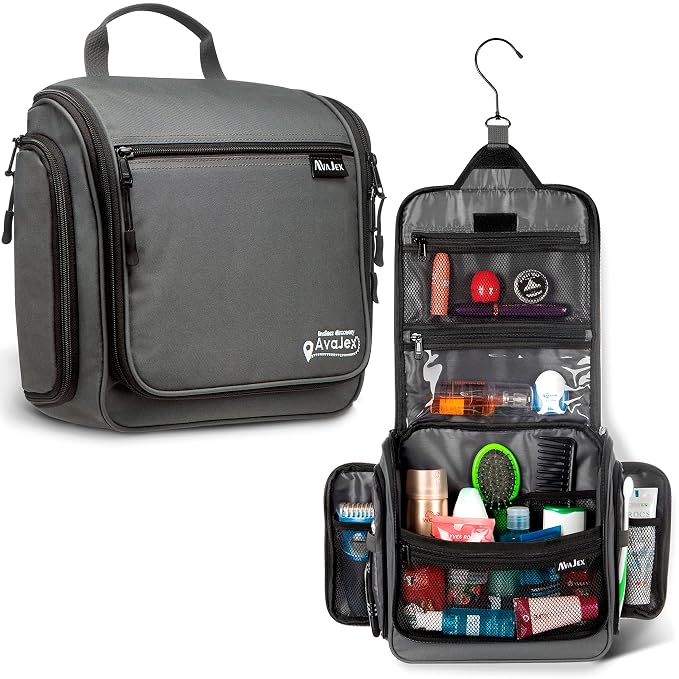 Travel Toiletry Bag for Men and Women by AvaJex