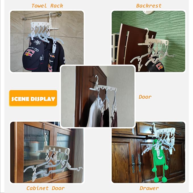 Over The Door Hooks Hanger, Foldable Portable Folding Hangers, Hanging Rack - Image 3
