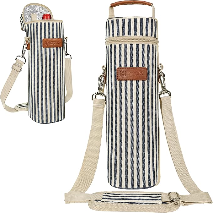 opux Wine Bag Single Bottle Carrier Tote, Insulated Wine Cooler Bag by OPUX