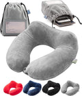 Inflatable Travel Neck Pillow: Extra-Soft, Cushion. by Outdoorwares+Hut