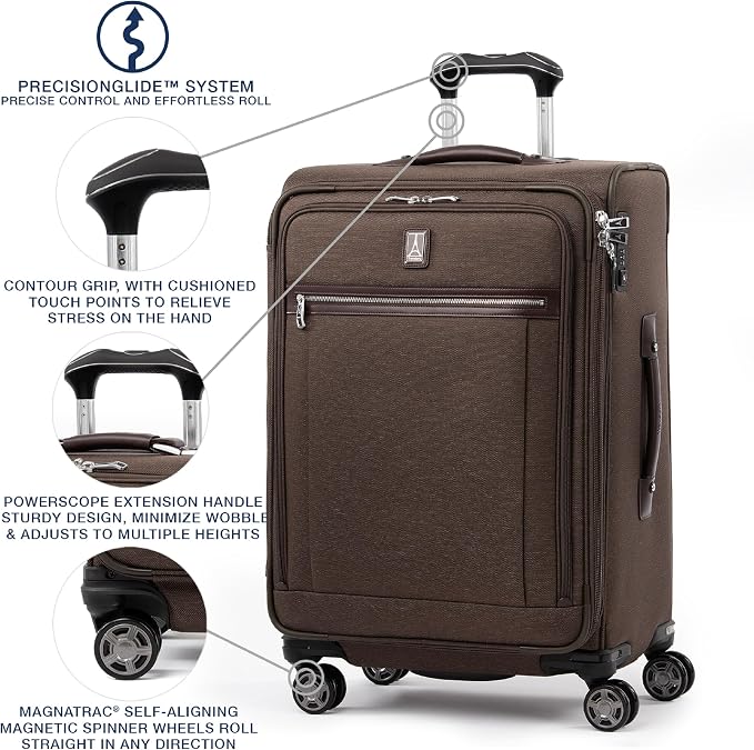 Travelpro Platinum Elite Softside Expandable Checked Luggage, 8 Wheel Spinner - Image 2