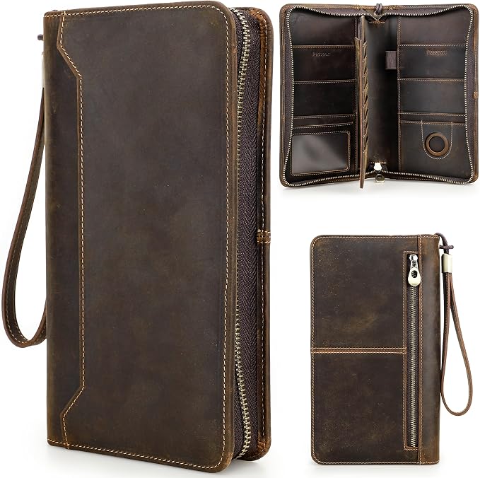 Top Grain Leather Travel Passport Wallet Organizer Case by CataPurusLeatherCrafts