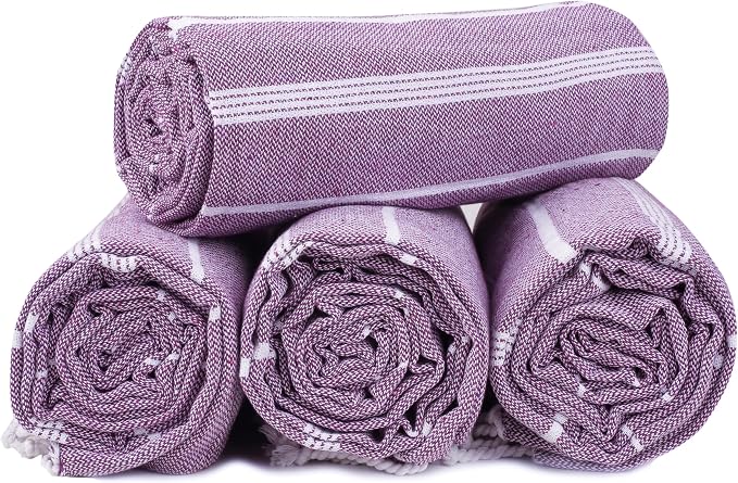 HILLFAIR Cotton Turkish Beach Towels, Quick Dry Lightweight Sand Free Peshtemal - Image 7