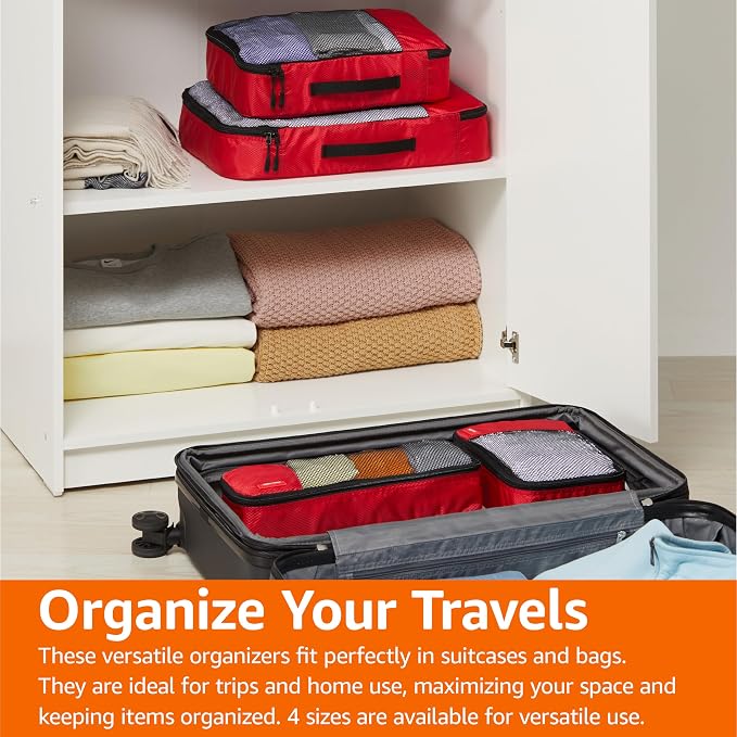 Amazon Basics Packing Cubes for Travel, Packing Organizers Set, 4-Piece-Set - Image 7