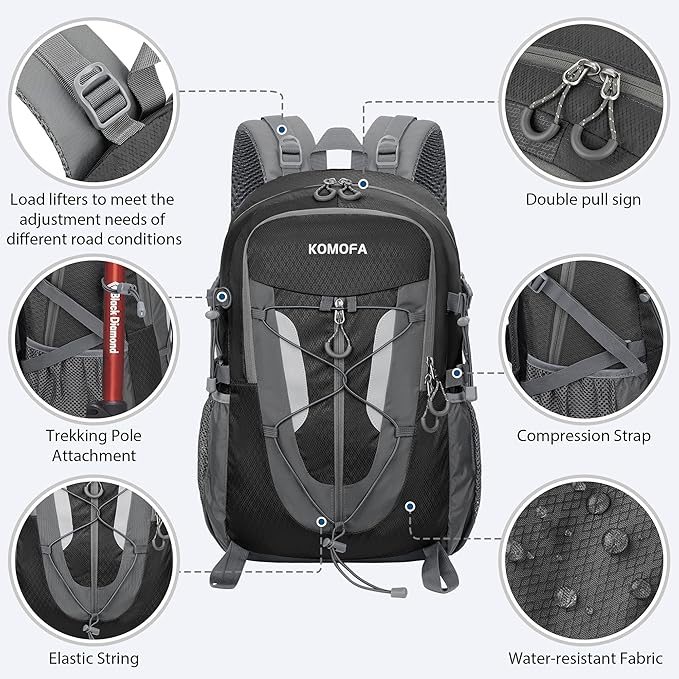 Hiking Backpack 30L Lightweight Travel Daypack Small Day Pack - Image 3