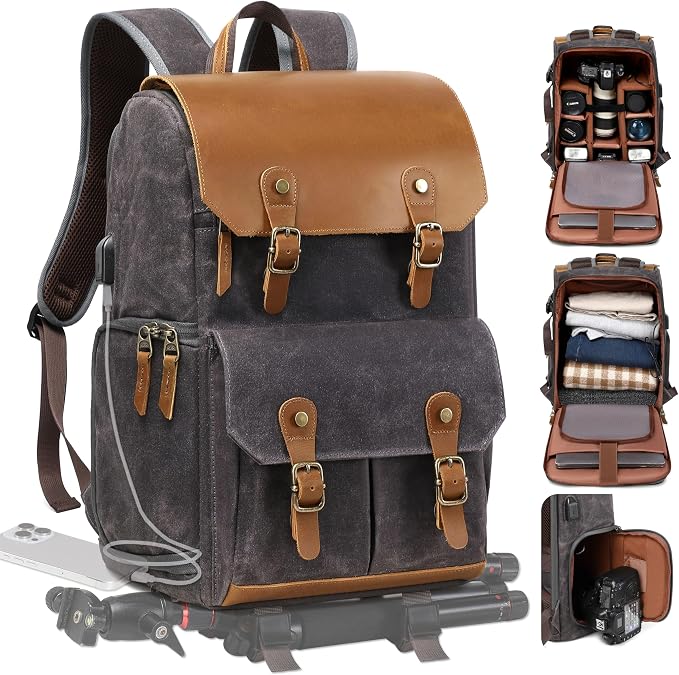 Padwa Lifestyle Black Gray Camera Backpack - Image 9