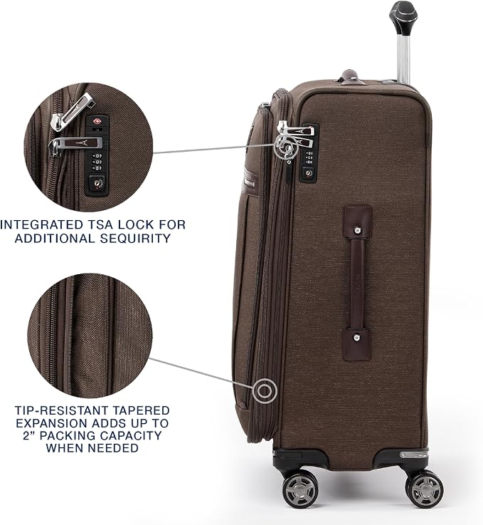 Travelpro Platinum Elite Softside Expandable Checked Luggage, 8 Wheel Spinner - Image 4