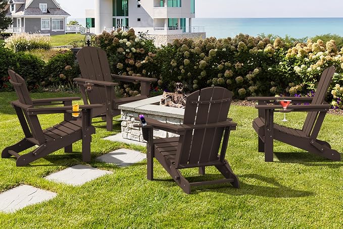 SERWALL Adirondack Chair with Cup Holders - Image 8