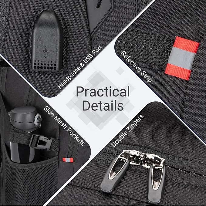 48L Expandable Laptop Backpack, Anti-thief Travel Backpack - Image 6