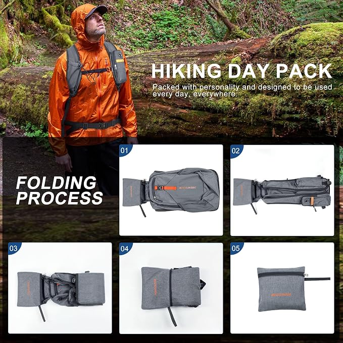 15L Small Hiking Backpack for Men Women Foldable Packable Back Pack Ultralight - Image 7