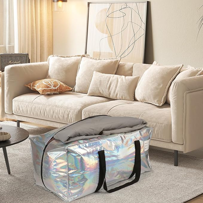 6 Pack Heavy Duty Moving Bags Extra Large Waterproof Foldable Clothing Storage - Image 6