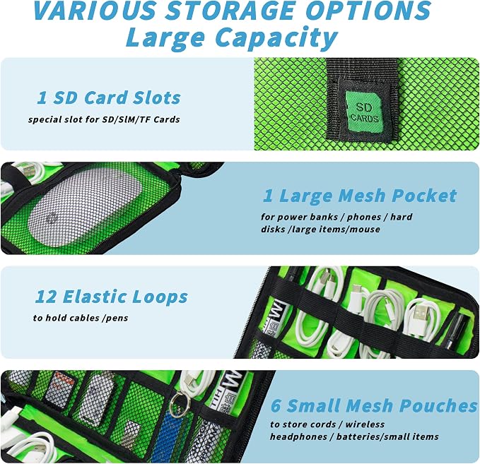 Electronics Organizer, Portable Cable Organizer Bags, Travel Electronic - Image 5