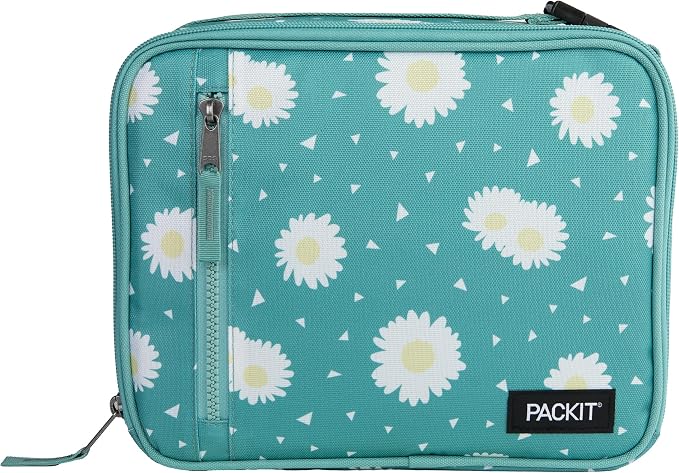 PackIt Freezable Classic Lunch Box, Daisy Sage, Built by PackIt