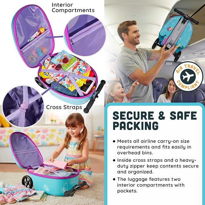 Hardshell Kids Ride-On Luggage - Image 3