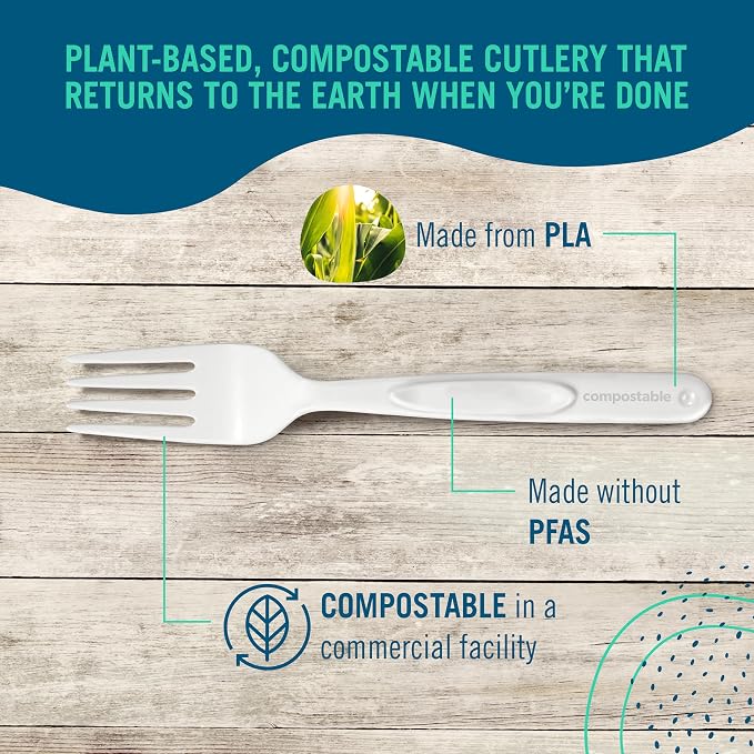 Preserve Compostable Fork, Made in USA, Medium Weight Cutlery - Image 2