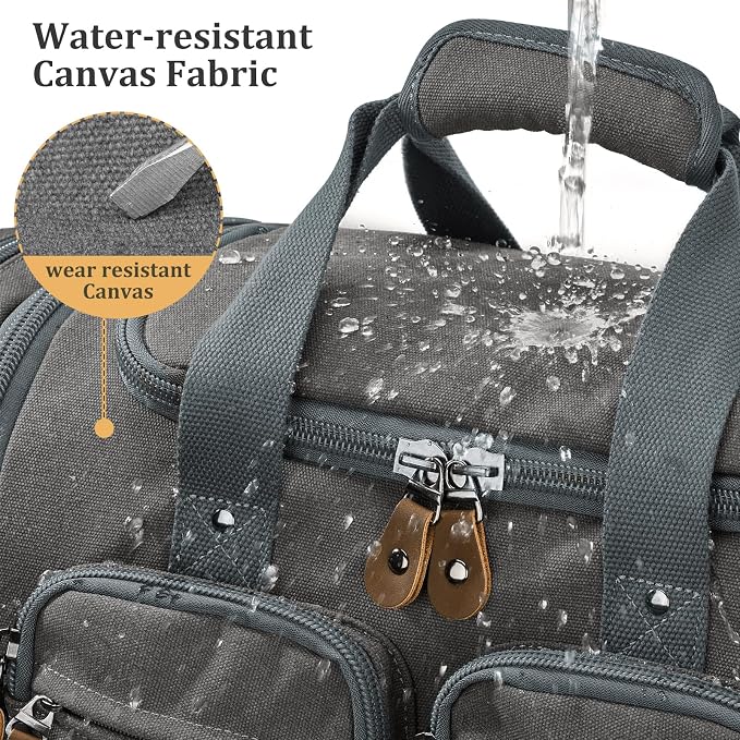 Gonex Canvas Duffle Bag for Travel, Expandable Water Resistant 50L Carry on - Image 2