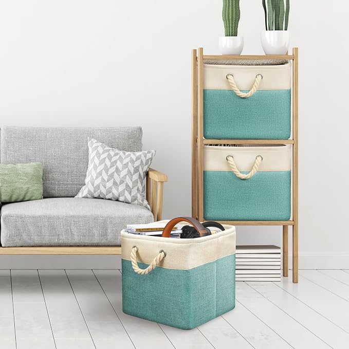 SIMPLE HOUSEWARE Fabric Storage Cubes, 3 Pack - Image 4