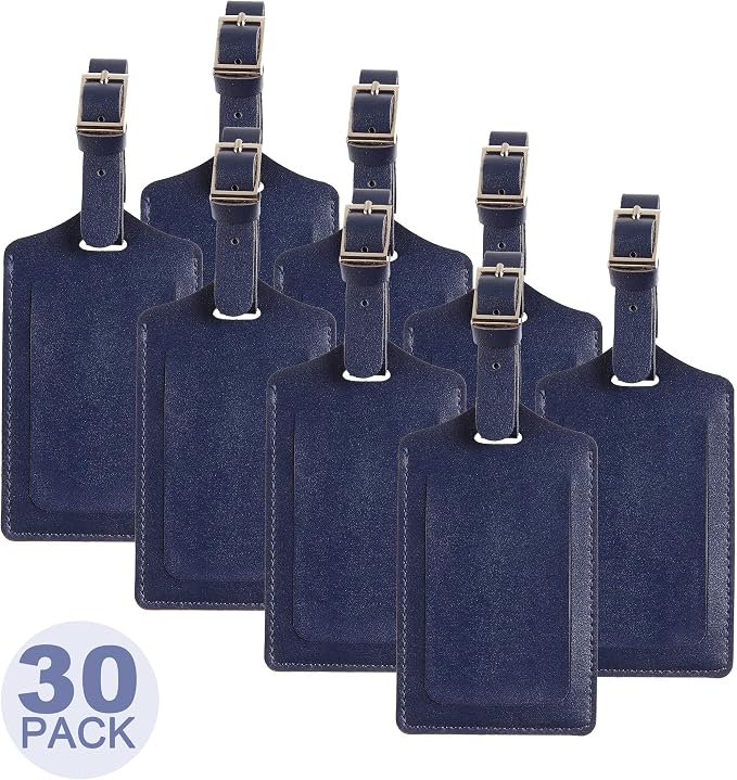 8 Pack Leather Luggage Travel Bag Tags by Travelambo by Travelambo
