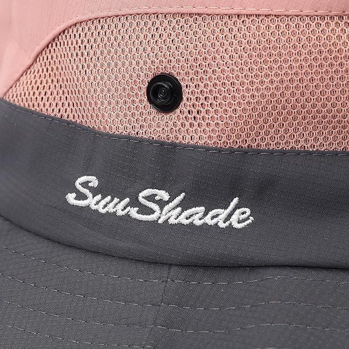 Womens Summer Sun Hat Beach Hat Wide Brim Outdoor UV Protection Hat Foldable - Image 7