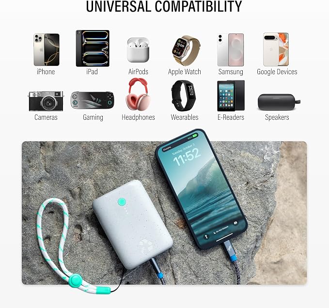 Nimble Champ Portable Charger, 000mAh Power Bank Fast Charging, 20W Dual USB-C - Image 4
