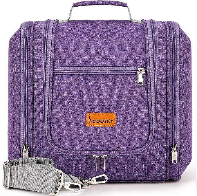 Travel Hanging Toiletry Bag for Women and Men, 6 Organizer Compartments by COOSKY
