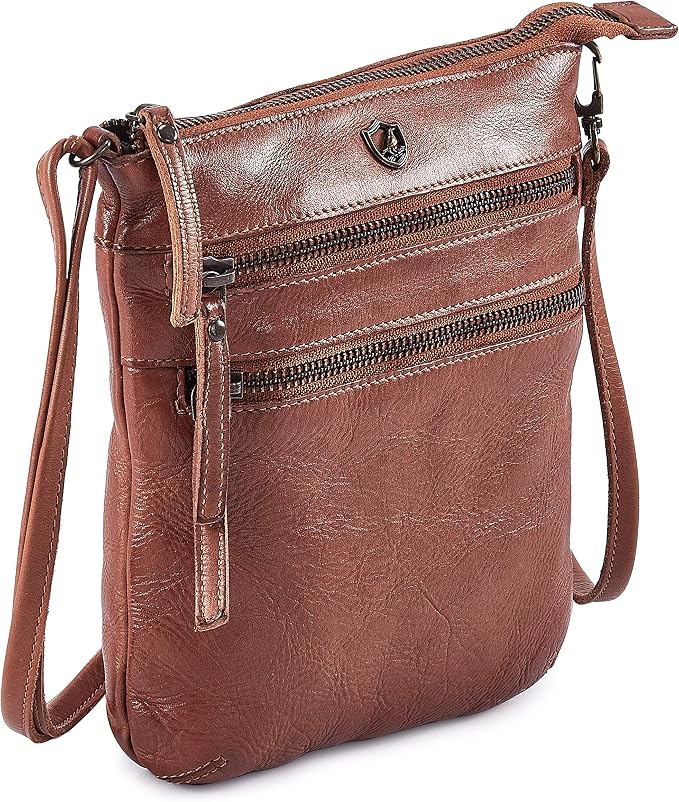 Crossbody Sling Bag for Women Small Real Leather Purse Vintage Travel Crossover by Cochoa