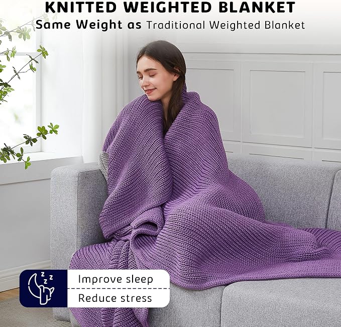 L'AGRATY Knitted Weighted Blanket - Image 3