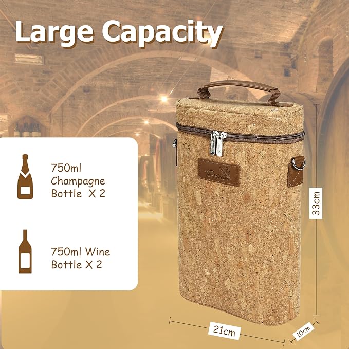 Tirrinia 2 Bottle Wine Gift Tote Carrier - Image 7