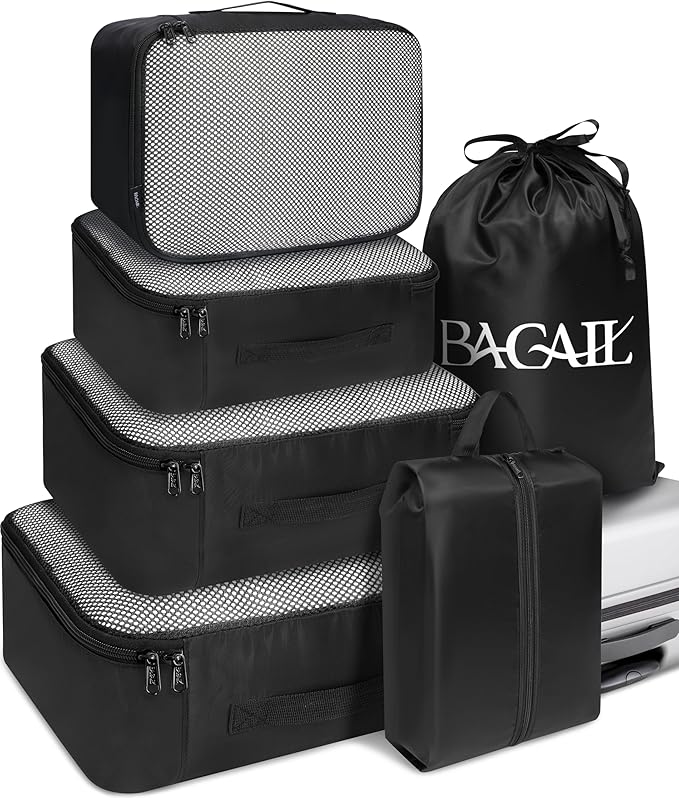 BAGAIL 6 Set Packing Cubes Luggage Packing Organizers by BAGAIL