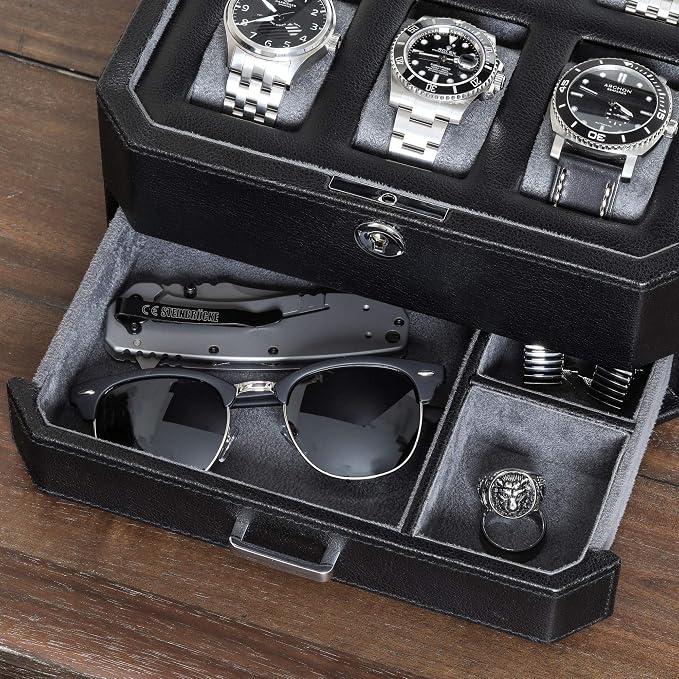 ROTHWELL 6 Slot Leather Watch Box - Image 5