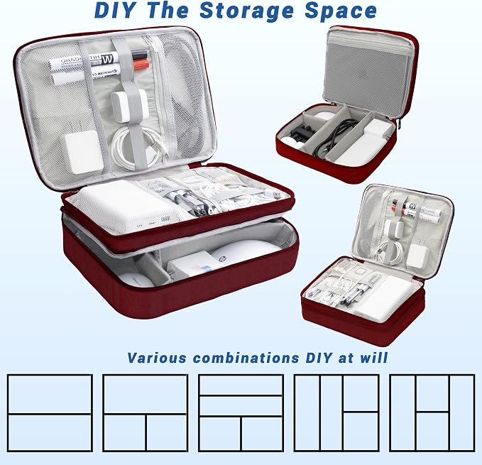 Electronics Organizer, Travel Cord Organizer Pouch, Portable Cable Organizer - Image 7
