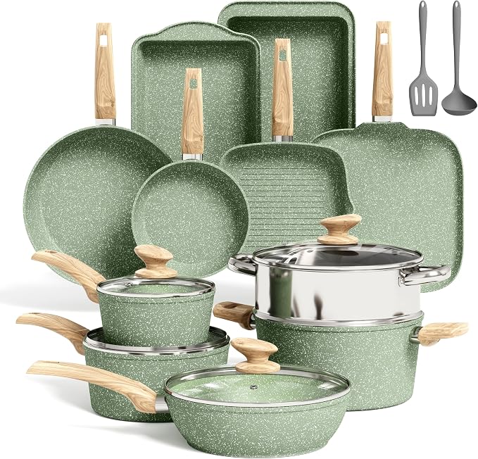Kitchen Academy 17 Pieces Induction Cookware Set by KITCHENACADEMYBETTERLIVINGTHROUGHCOOKINGPERFECTION