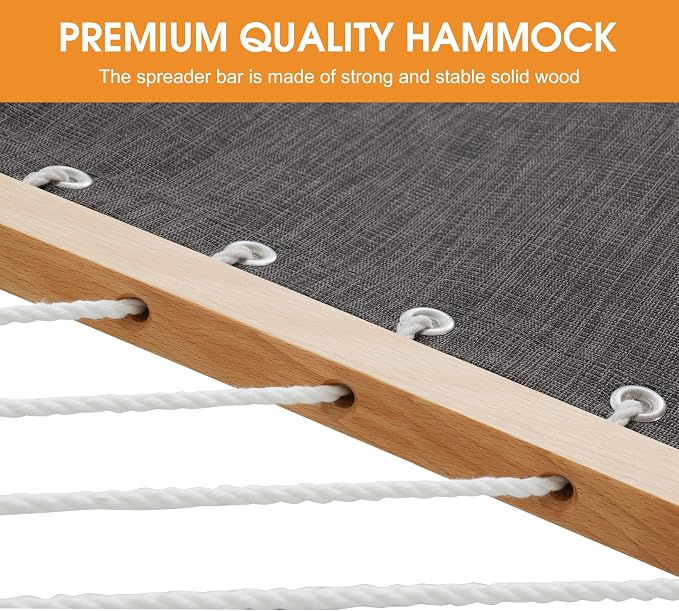 Lazy Daze Hammocks 11 FT Double Outside Hammock Quick Dry Olefin Fabric Hammock - Image 7