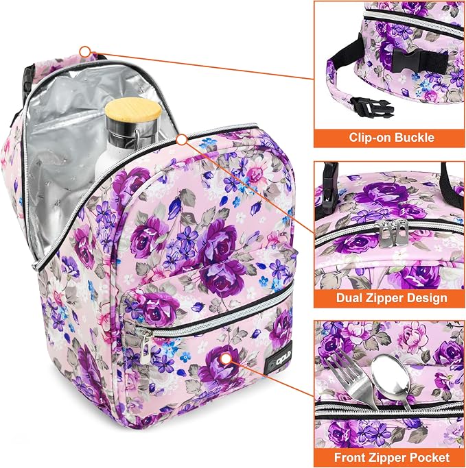 opux Lunch Box for Girls Boys Kids, Insulated Leakproof Lunch Bag, Reusable - Image 4