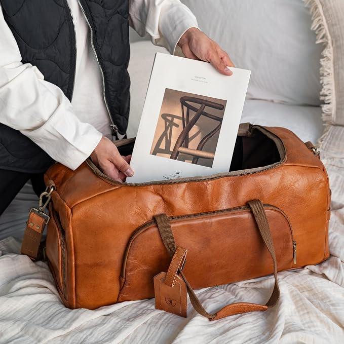 Berliner Bags Vintage Genuine Leather Duffle Denver XL - Image 7