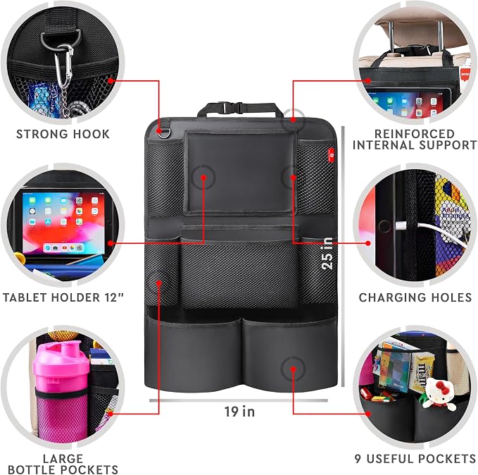 Helteko Backseat Car Organizer, Kick Mats Back Seat Protector - Image 6