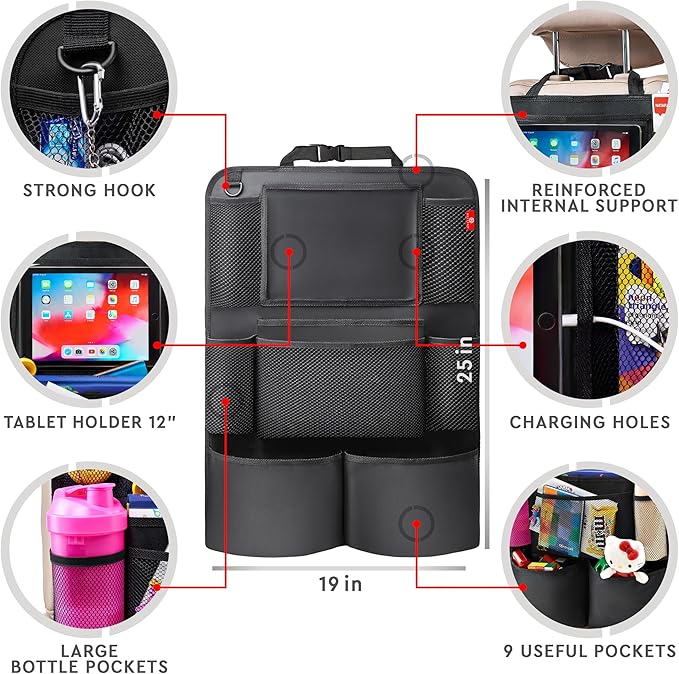 Helteko Backseat Car Organizer, Kick Mats Back Seat Protector - Image 6