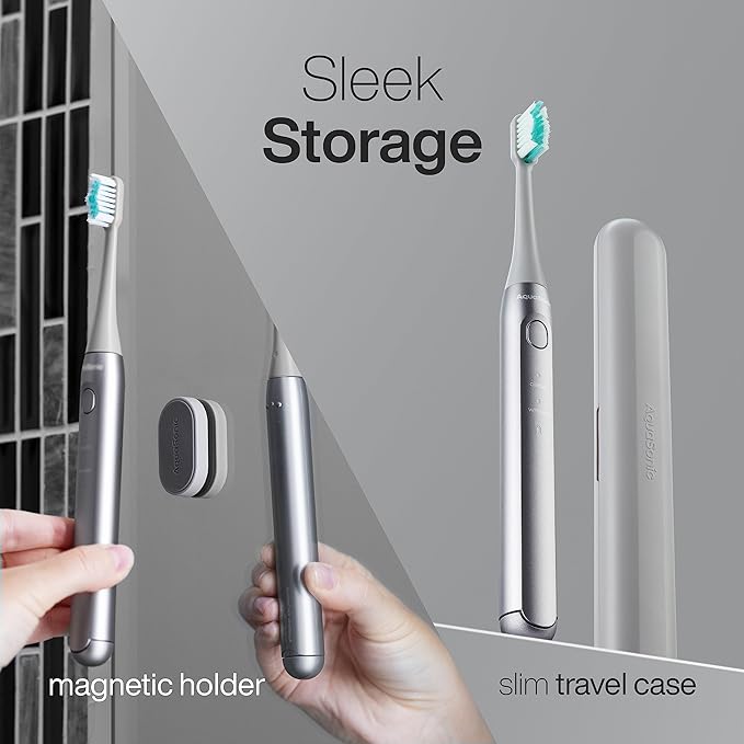 Aquasonic Icon ADA-Accepted Rechargeable Toothbrush | Magnetic Holder & Slim - Image 4