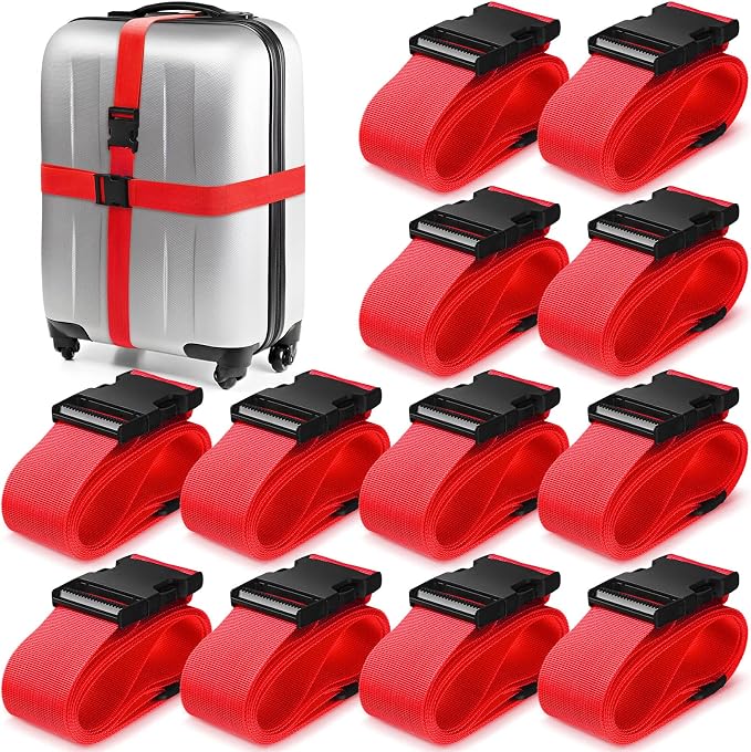 Eccliy 12 Pack Luggage Straps Suitcase Belts Wide Adjustable Packing Straps by Eccliy