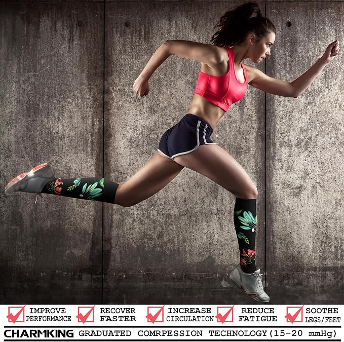 CHARMKING Compression Socks for Women & Men Circulation 15-20 mmHg is Best - Image 2