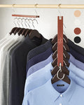 MORALVE Space Saving Hangers for Closet – 4 Pack European Beechwood 6-Tier by MORALVE