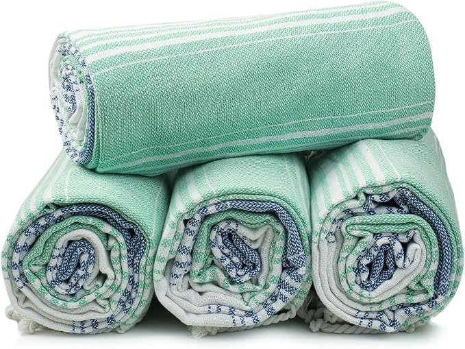 HILLFAIR Cotton Turkish Beach Towels, Quick Dry Lightweight Sand Free Peshtemal - Image 7