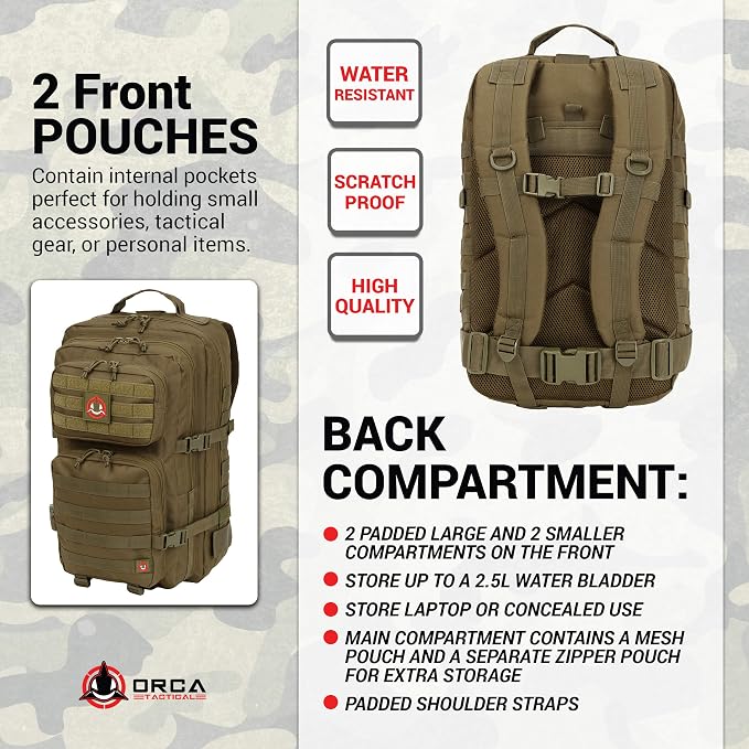 Backpack 40L Large Military 1 to 3 Day Molle Assault Pack Rucksack Army Bag - Image 5