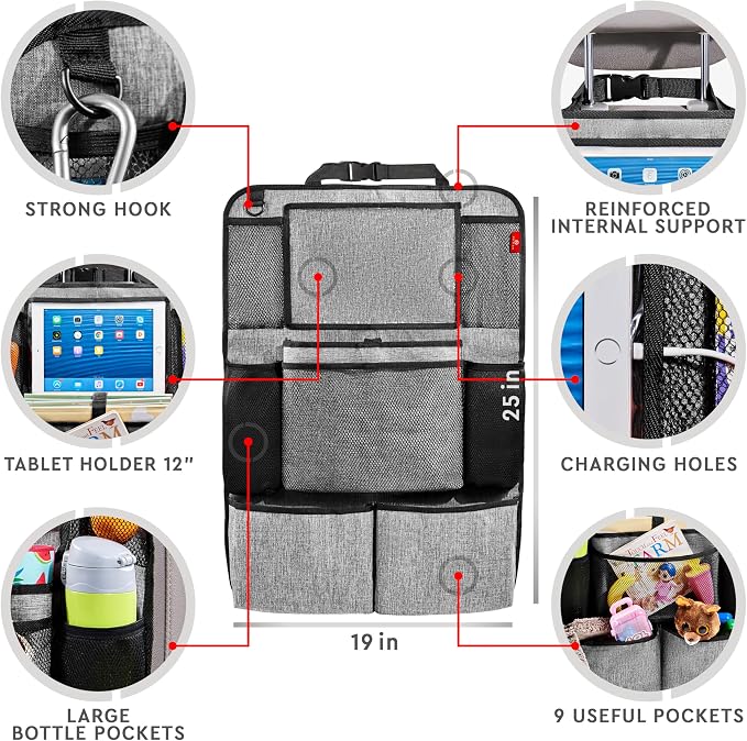 Helteko Backseat Car Organizer, Kick Mats Back Seat Protector - Image 6