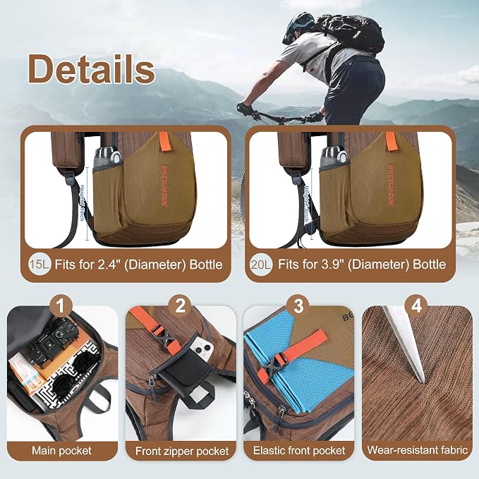 15L Small Hiking Backpack for Men Women Foldable Packable Back Pack Ultralight - Image 3