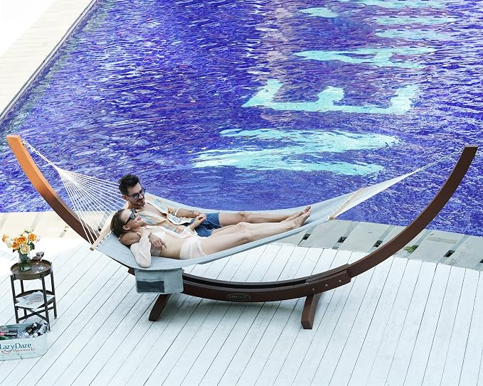 Lazy Daze Hammocks 11 FT Double Outside Hammock Quick Dry Olefin Fabric Hammock - Image 3