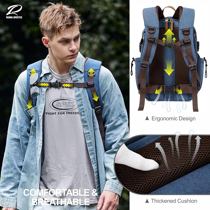Padwa Lifestyle Blue Camera Backpack - Image 4